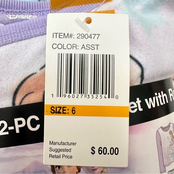 Disney Frozen Robe & 2 Pc Pajamas Girls' Size 6 Lilac & Blue Multi MSRP $60 NWT - Picture 3 of 8